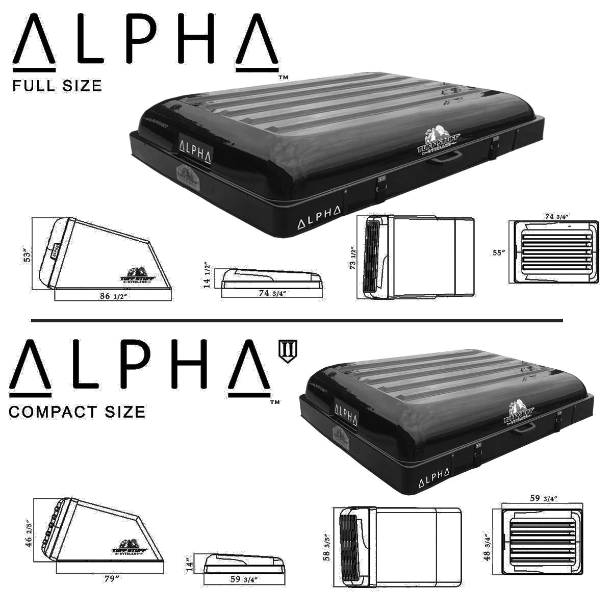 TUFF STUFF® ALPHA™ HARD TOP SIDE OPEN TENT, BLACK, 3+ PERSON